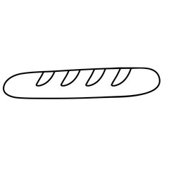 Bread loaf outline illustration for kid colouring book, picnic, breakfast, brunch, lunch, bakery, pastry, flour, cafe, restaurant, menu, recipe, baking book, grocery shopping, supermarket, sandwich