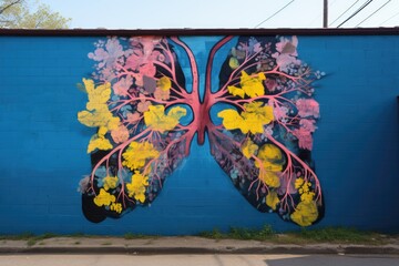painting of lungs on street wall