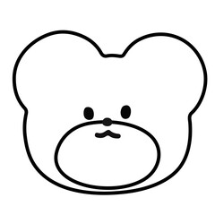 Teddy bear outline for cartoon character, comic, mascot, tattoo, sticker, colouring book for kids and adults, brand logo, pet or vet icon, decorations, paw friend, print, animal ads