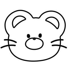Teddy bear outline for cartoon character, comic, mascot, tattoo, sticker, colouring book for kids and adults, brand logo, pet or vet icon, decorations, paw friend, print, animal ads