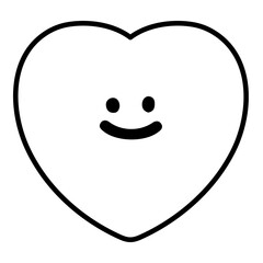 A happy heart outline illustration for Valentine's Day, colouring book, cartoon, character, mascot, comic, logo, icon, banner, social media post, sign, symbol, decoration, love sticker, tattoo