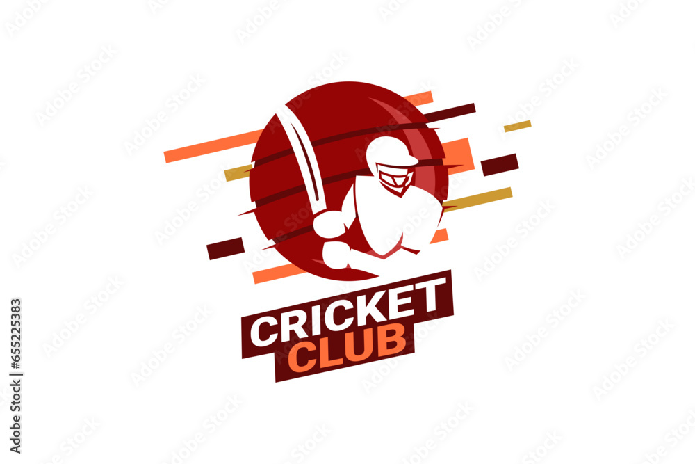 Wall mural Cricket Logo or football club sign Badge. Cricket logo with shield background vector design. Vector illustration. 