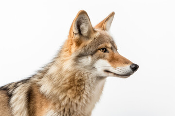 Coyote on a white background