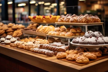 Foto op Plexiglas a bakery showcase with buy one get one offers on pastries © Alfazet Chronicles