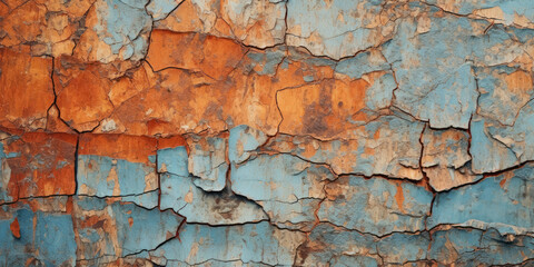 Texture of cracked paint. Dried oil paint color.