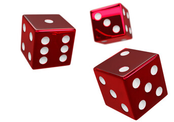 red dice on white - obrazy, fototapety, plakaty