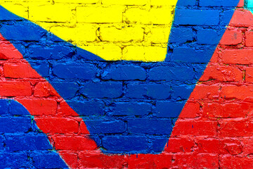 Multicolored brick wall, texture painted