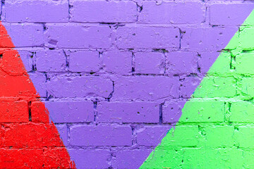 Multicolored brick wall, texture painted