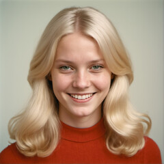 1970s style portrait of a young woman