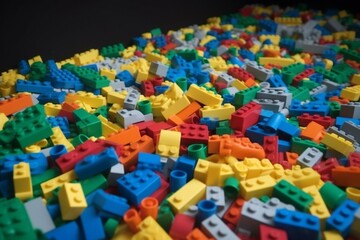 Background composed of toy bricks. Generative AI