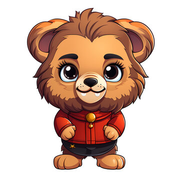 Cute Lion With Christmas Clipart Illustration