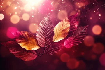 Fotobehang autumn leaves pattern © Master-L