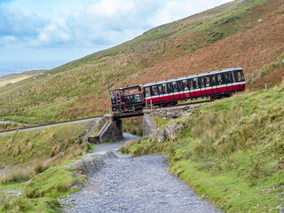 Views around Snowdon with trains running up to the summit