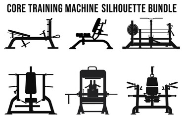 Gym Machine Silhouettes vector Bundle, Fitness element machine illustration Bundle