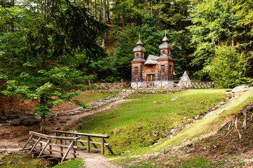 Russian chapel on the Vrsic Pass (Vršič Pass), Kranjska Gora, Slovenia, Europe