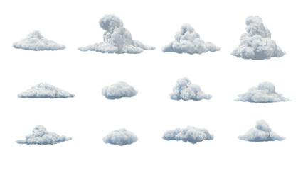 clouds  3d rendering on transparency  .