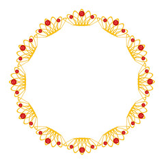 golden crown ruby gem round frame