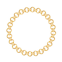 golden cnain jewelry shine round frame