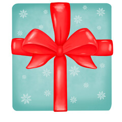 gift box with red ribbon
