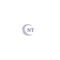 NT logo. N T design. White NT letter. NT, N T letter logo design. Initial letter NT linked circle uppercase monogram logo.