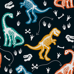 Dinosaurs Seamless Pattern. Cartoon Dinosaurs Seamless Repeat Design. © cddesign.co