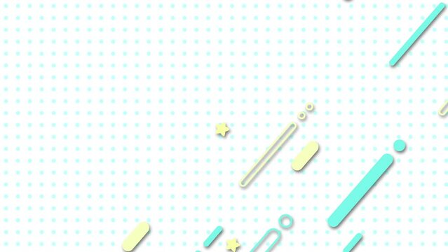 流れる線のループ背景　フレーム無し
背景白色　
線は黄色と水色