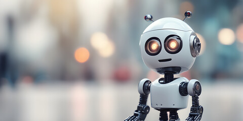 Smart AI robot machine high technology professional to the future background empty space for design