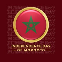 Premium Vector | Vector illustration of happy morocco independence day