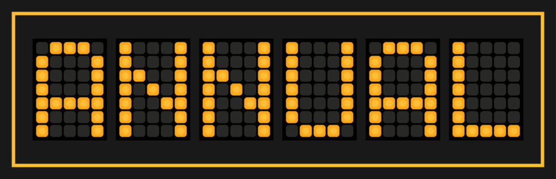 Orange color led banner in word annual on black background