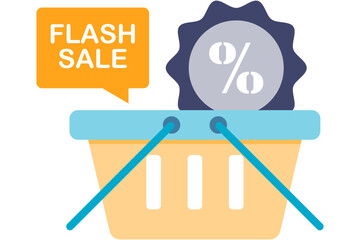 shopping cart contains discount and flash sale labels