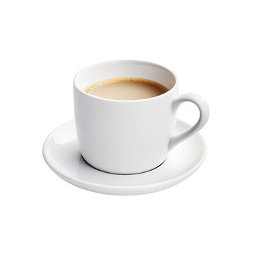 White coffee cup isolated, png, no background