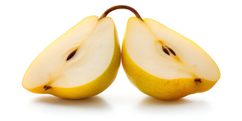 banana and pear apple, fruit, food, isolated, healthy, white, fresh, green, yellow, ripe, slice, cut, juicy, diet, pear, 