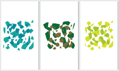 Terrazzo seamless pattern collection, with abstract mosaic stone shapes.