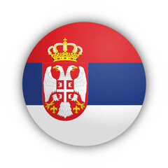 Flaga Serbii Przycisk - obrazy, fototapety, plakaty