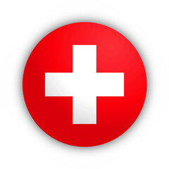 Flaga Szwajcarii Przycisk - obrazy, fototapety, plakaty