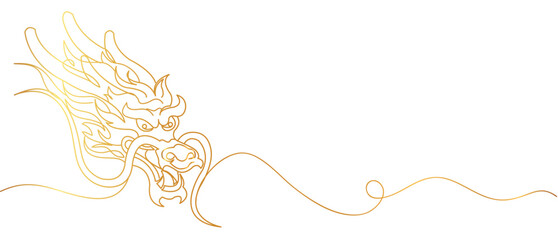 chinese new year dragon line art style vector eps 10