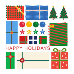 Merry Christmas and Happy New Year 2024, greeting cards, posters, holiday covers. Vector illustration 