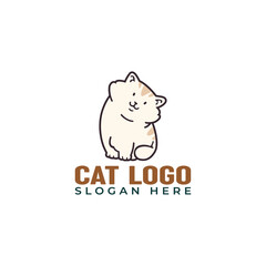 Beautiful lovely cat logo design vector illustration
