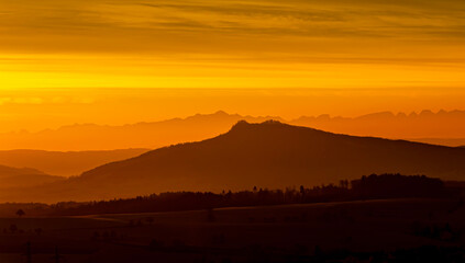 sunset in the mountains