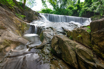 Beautiful waterfall in jungle.
