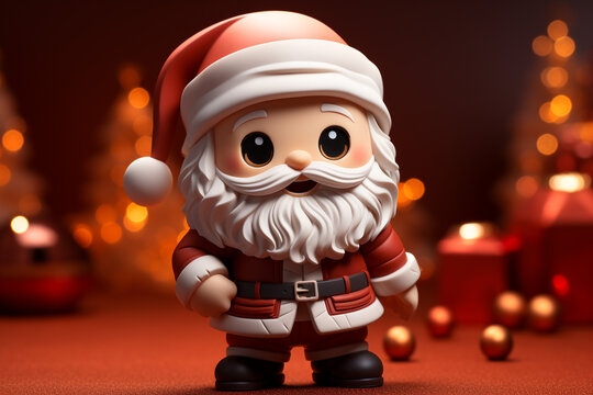 3d santa claus character toy for christmas