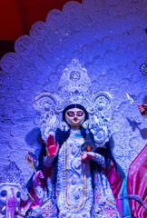 Subho mahalya, An idol of Goddess Durga decorated in Pandal. Durga Puja is biggest religious festival of Hinduism and for bengalis and is now celebrated worldwide.