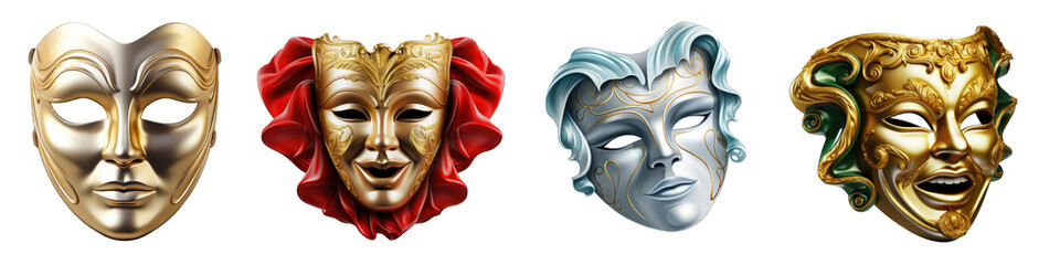 Theatre Mask clipart collection, vector, icons isolated on transparent background