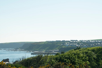 seaside landscape over the cliffs close to Cullen village, Scotland
