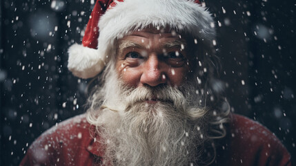 Capturing Santa's Warmth: Festive Close-up, Generative AI