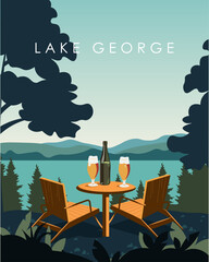 Lake George New York travel poster.