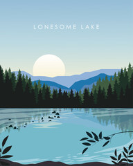 Lonesome Lake Franconia, New Hampshire - obrazy, fototapety, plakaty