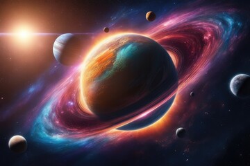 Colorful galaxy space background design