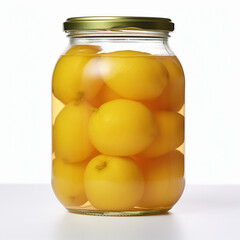 Lemon pickles in glass of jar ,Preserved lemons
