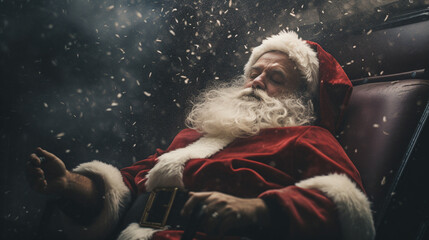 Santa Claus's exhausted rest, Generative AI